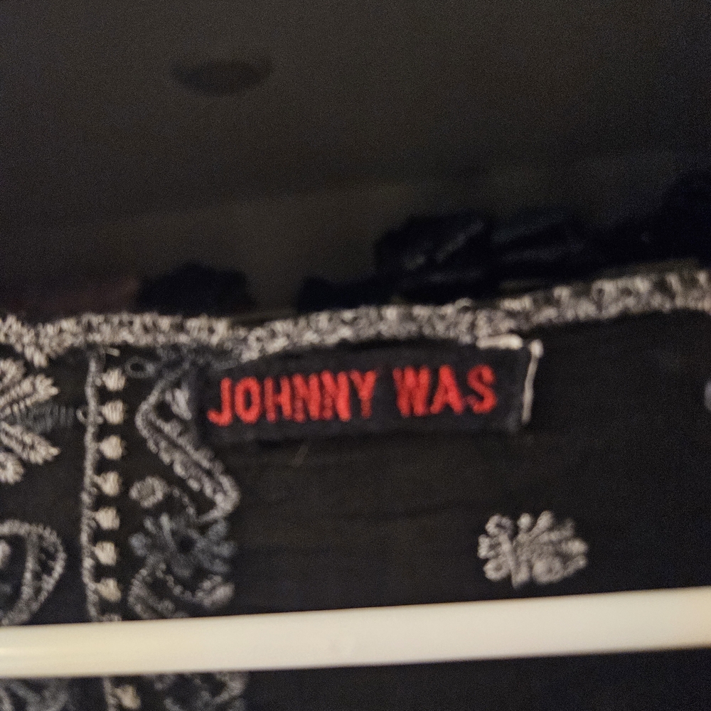 Johnny Was Black Tunic with Orange & Yellow Floral Embroidery - Picture 3 of 9